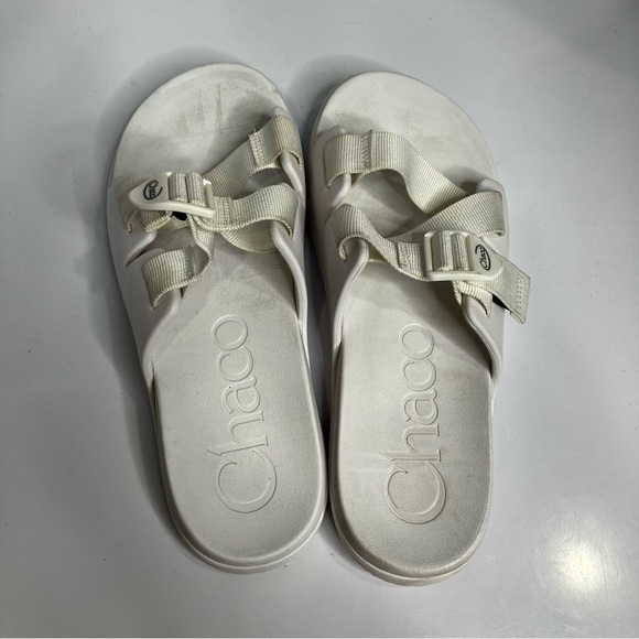 Chaco chillos slides sandals all white size 10 - Picture 5 of 8